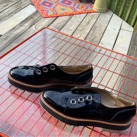 zara black patent leather oxford loafers w platform
needs laces size 38 US7.5-8 - Picture 4 of 8